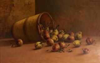Constantinos Romanidis - Nature morte aux grenades et aux coings