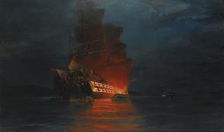 Constantinos Volanakis - Greek burning Of A Turkish Flagship