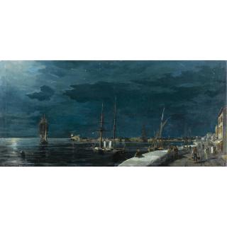 Constantinos Volanakis - Greekvolos Harbour At Night