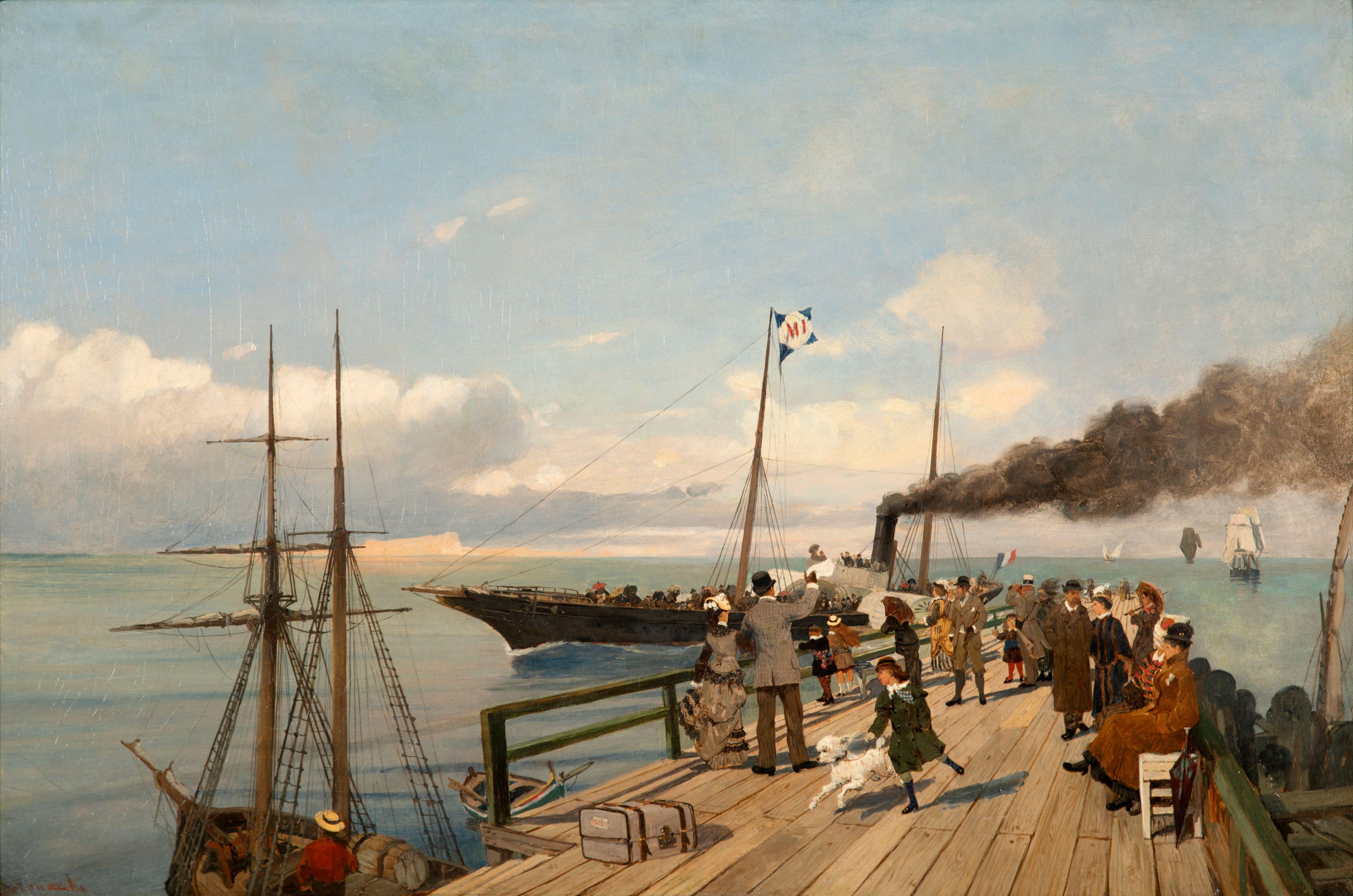 Constantinos Volanakis - Le depart du navire postal \'steam packet\'