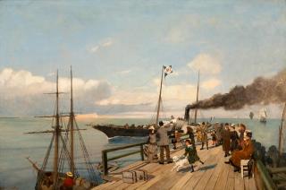 Constantinos Volanakis - Le depart du navire postal \'steam packet\'