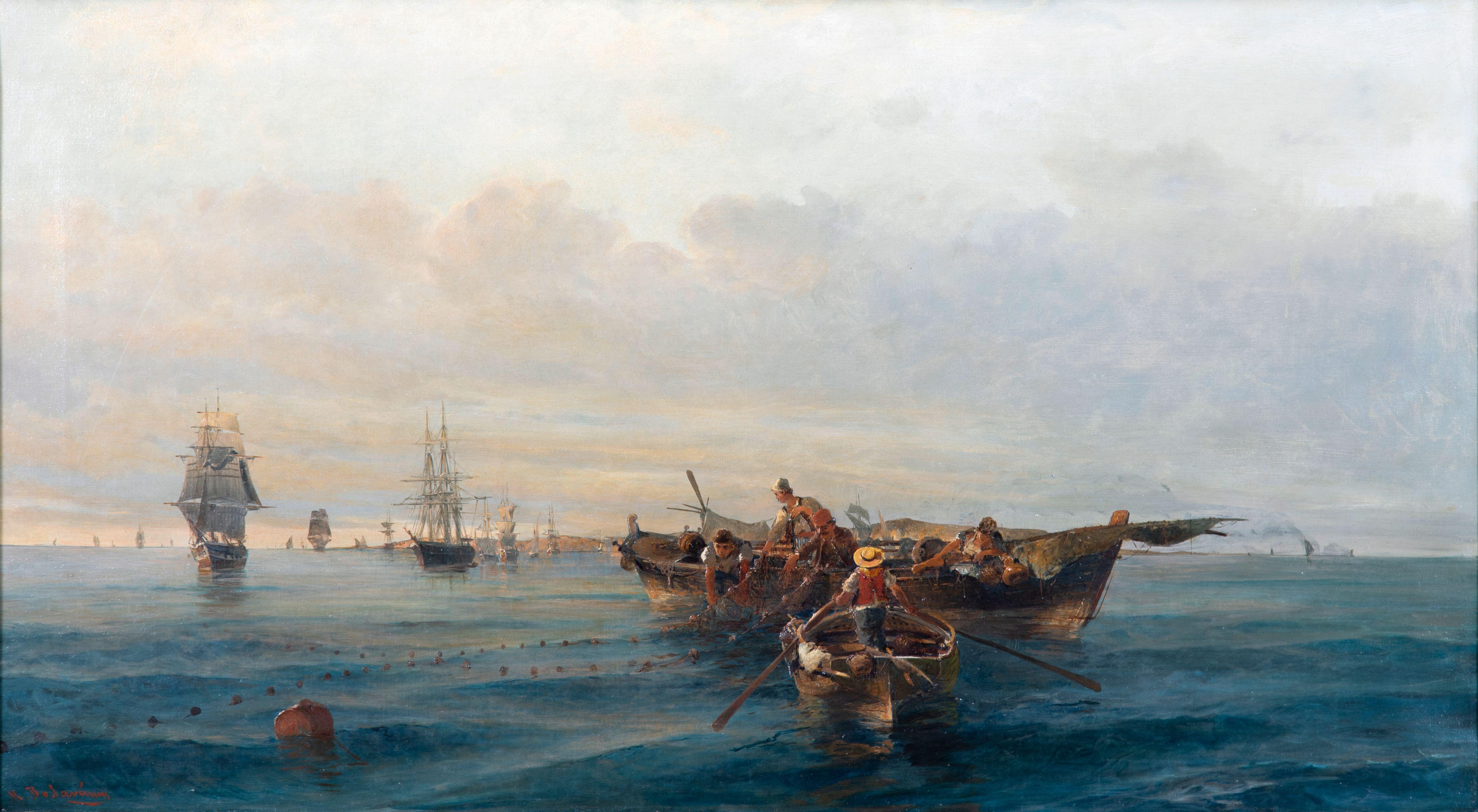 Constantinos Volanakis - Pêcheurs ramassant les filets