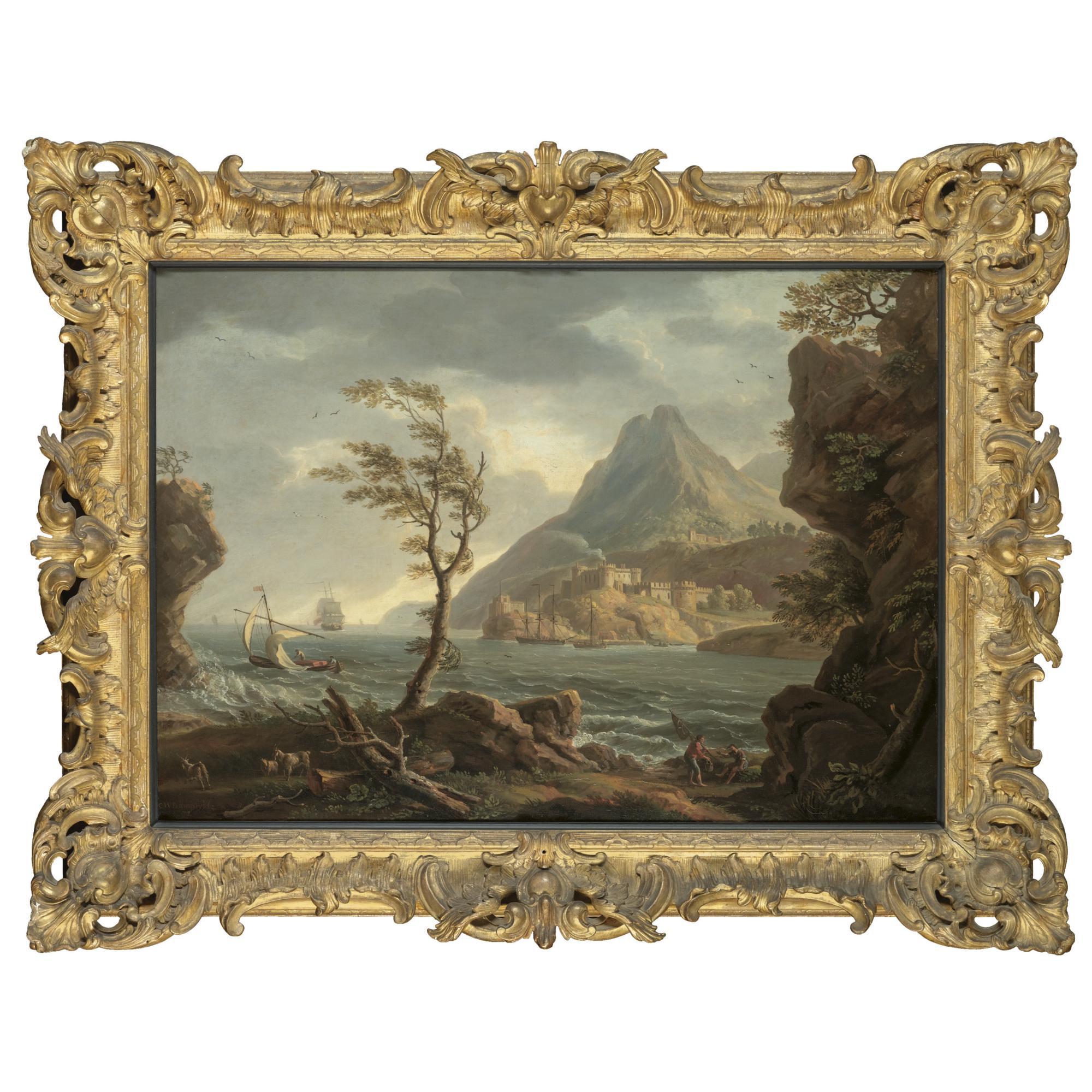 Copleston Warre Bamfylde - A Coastal Landscape, A Castle At The Mouth Of An Estuary