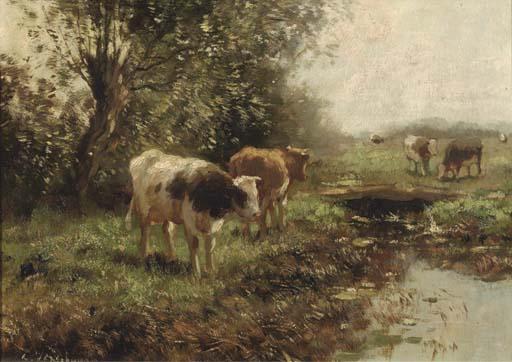 Cor Bouter - Cows in a meadow