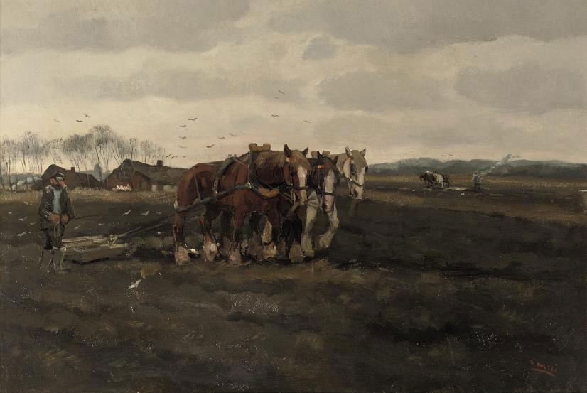 Cor Noltee - Horses ploughing the land