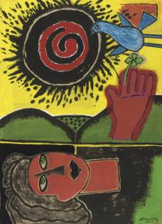 Corneille - Femme et oiseau