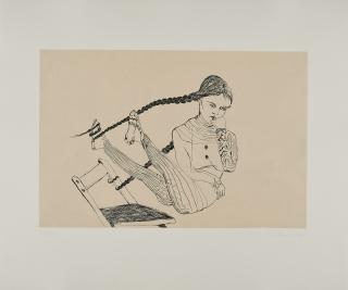 Cornelia Schleime - Ohne Titel (Mädchen auf dem Stuhl).