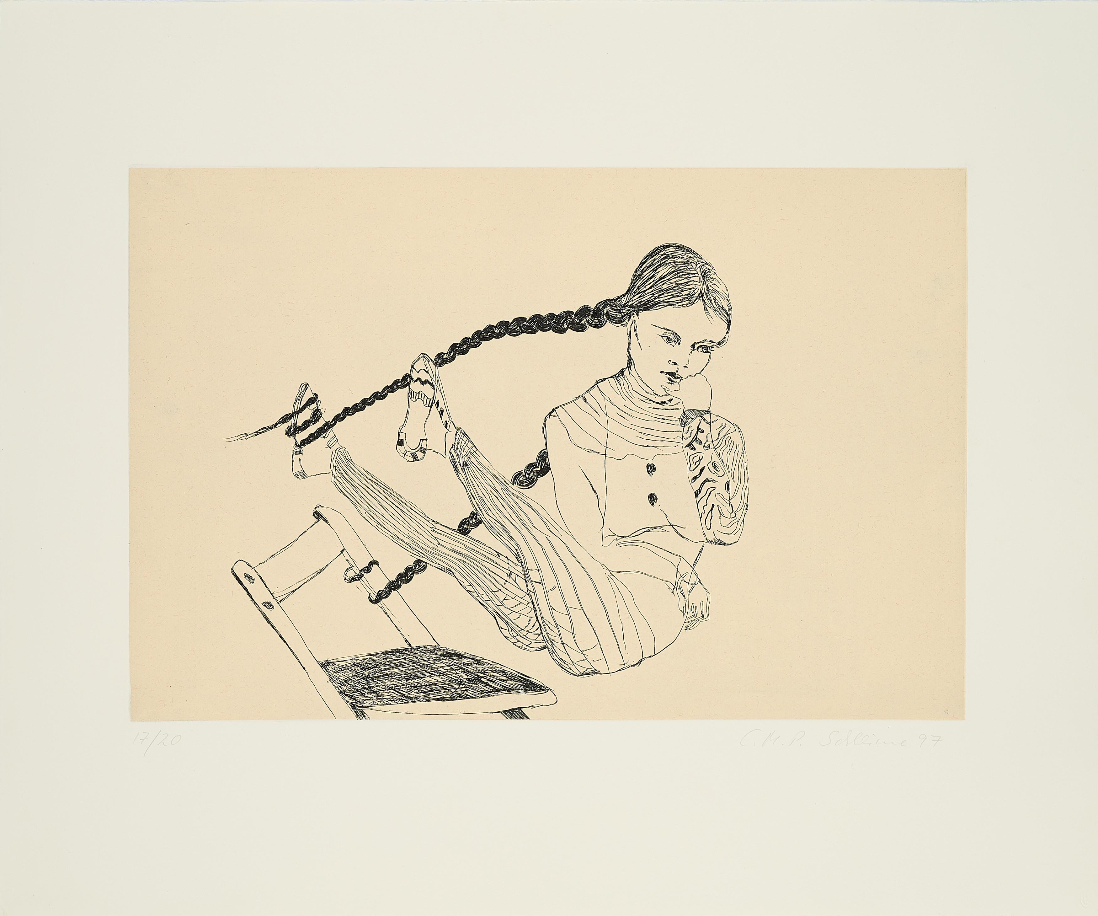 Cornelia Schleime - Ohne Titel (Mädchen auf dem Stuhl).