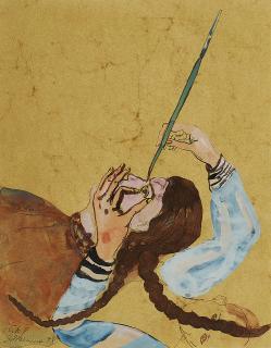 Cornelia Schleime - Ohne Titel (Pipette).