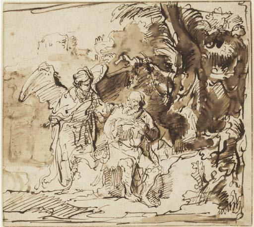 Cornelis Bisschop - Le prophète Elie visité par l\'ange