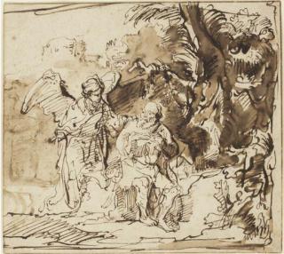 Cornelis Bisschop - Le prophète Elie visité par l\'ange