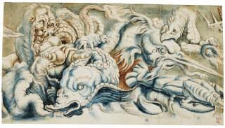 Cornelis Bos - Design For A Frieze With Sea Monsters