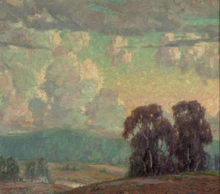 Cornelis Botke - Evening sky: a hilly landscape