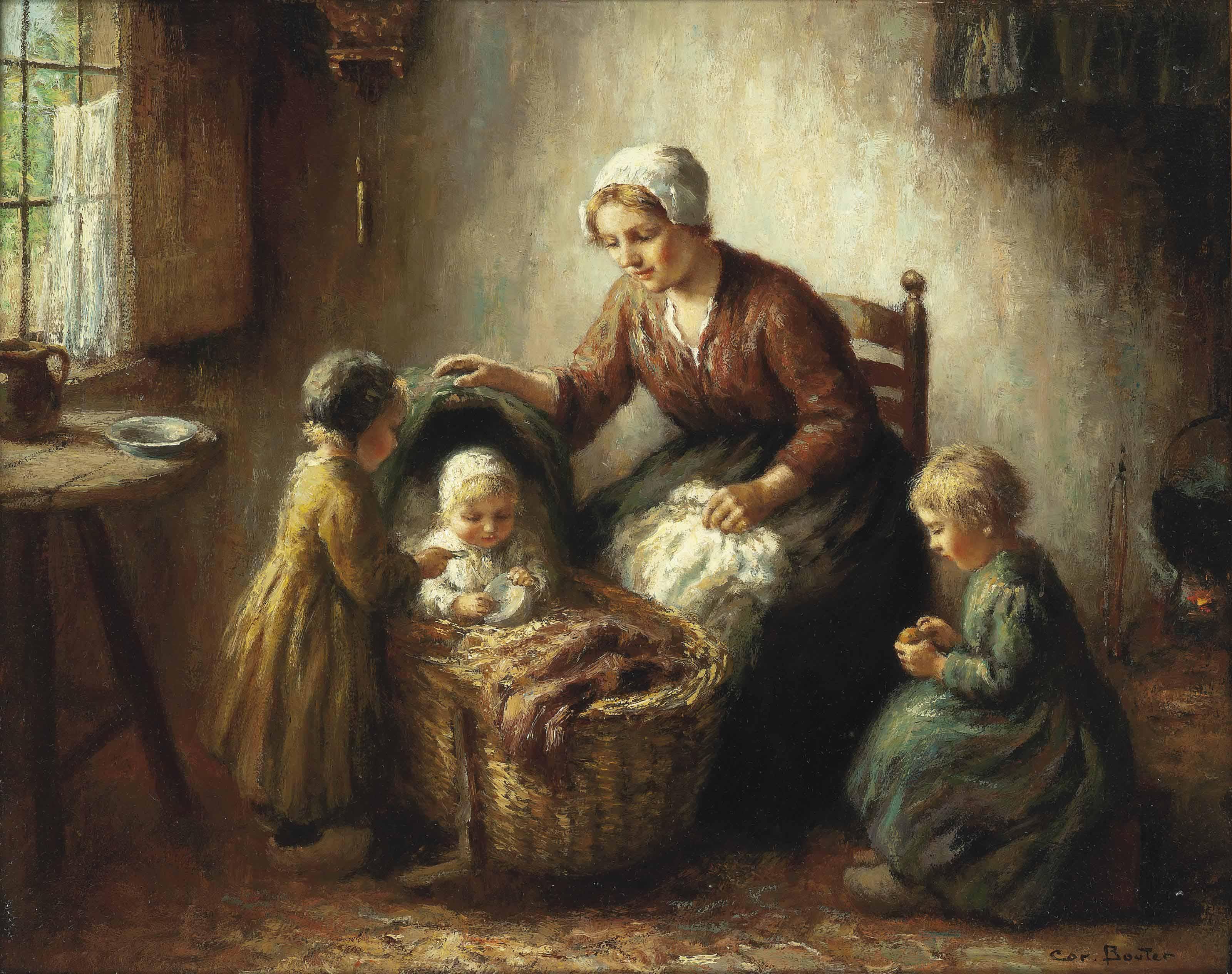 Cornelis Bouter - Feeding the baby