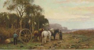 Cornelis Bouter - Gathering wood in the forest