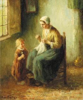Cornelis Bouter - Learning to sew