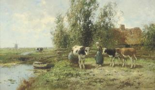 Cornelis Bouter - Milking time
