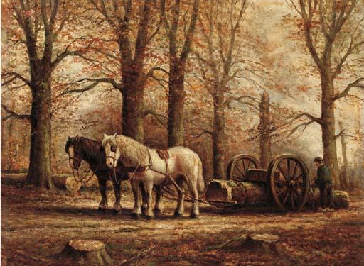 Cornelis Bouter - The log cart