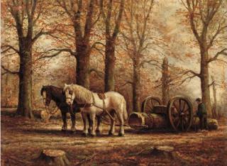 Cornelis Bouter - The log cart