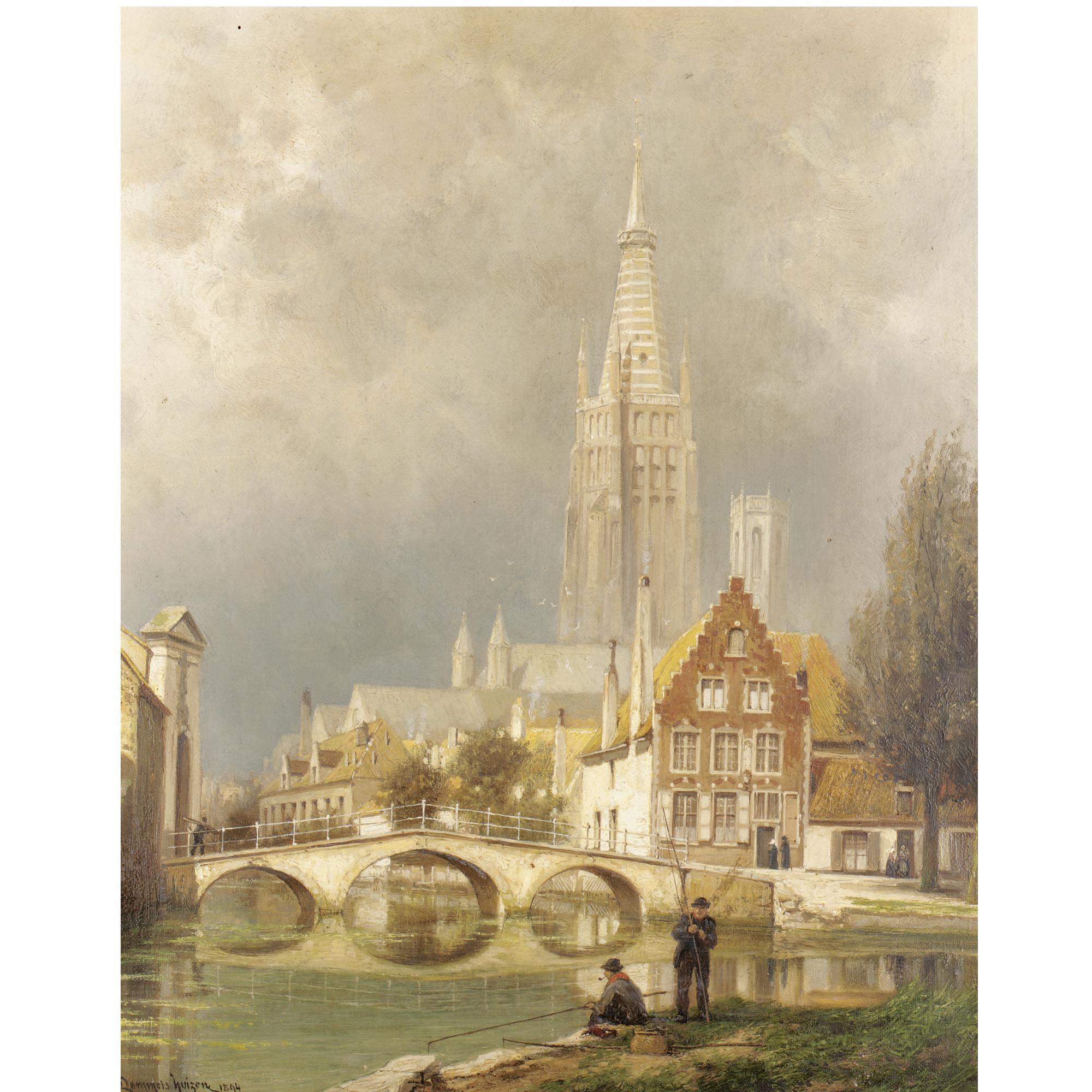 Cornelis Christaan Dommelshuizen - Dutch Bruges, A Rising Storm