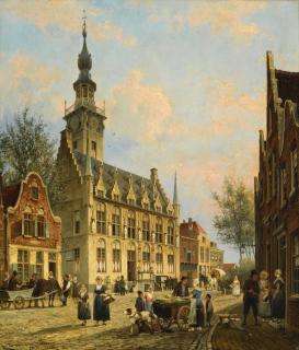 Cornelis Christiaan Dommelshuizen - Dutch The Town Hall In Veere