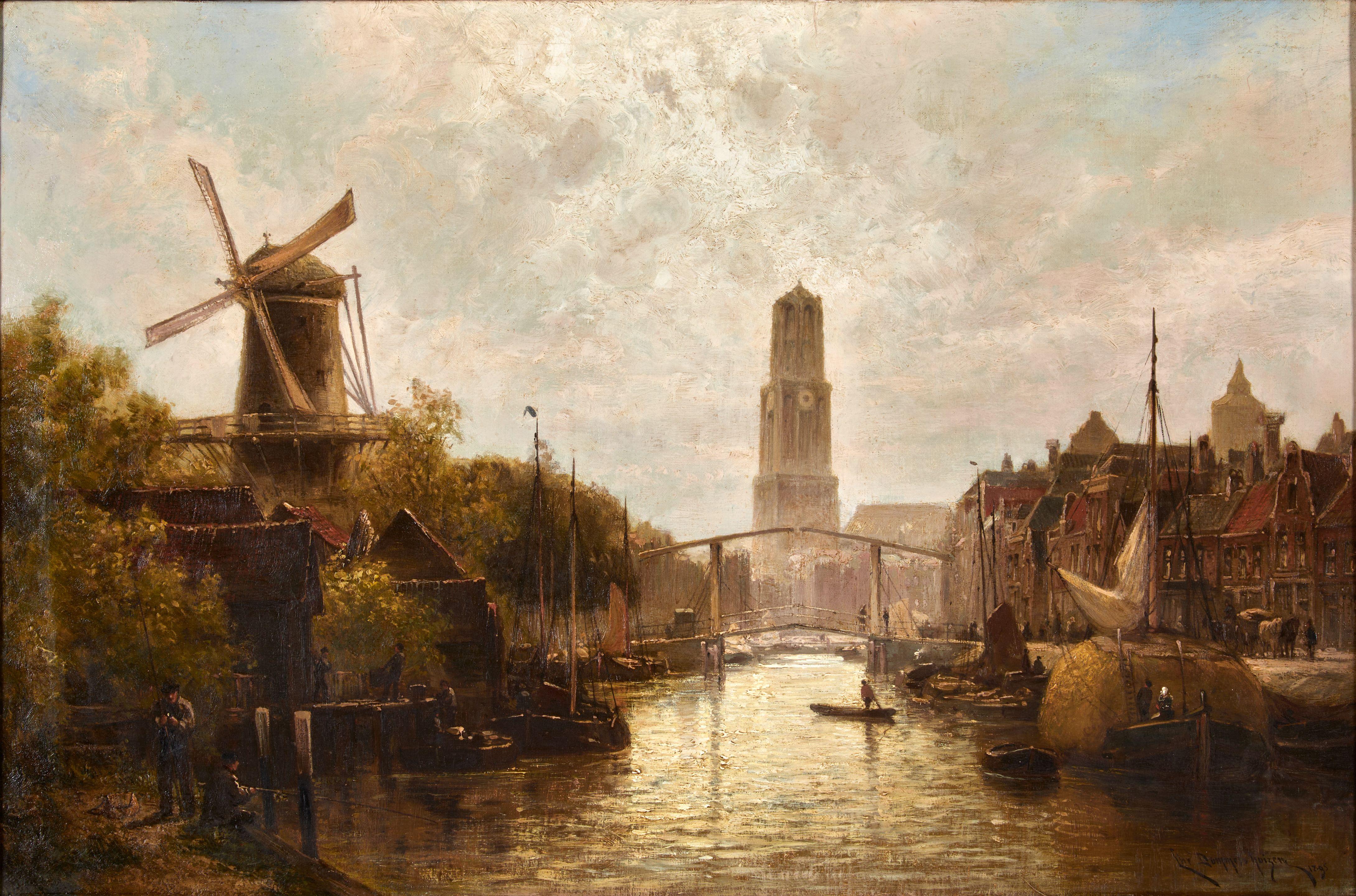 Cornelis Christiaan Dommershuizen - A View of Utrecht from the River Vecht