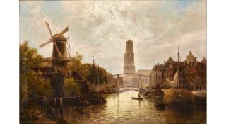 Cornelis Christiaan Dommershuizen - A View of Utrecht from the River Vecht