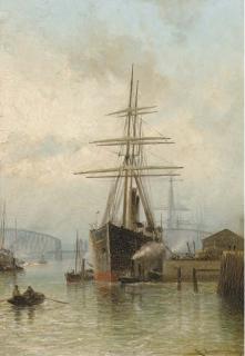 Cornelis Christiaan Dommershuizen - The bustling port of Rotterdam