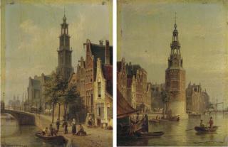 Cornelis Christiaan Dommershuizen - The Montelbaanstoren, Amsterdam; and The Westerkerk, Amsterdam