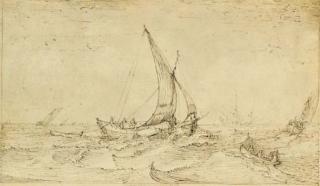 Cornelis Claesz. Van Wieringen - Fishing boats in a rough sea