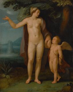 Cornelis Cornelisz. van Haarlem - Venus and Cupid in a landscape