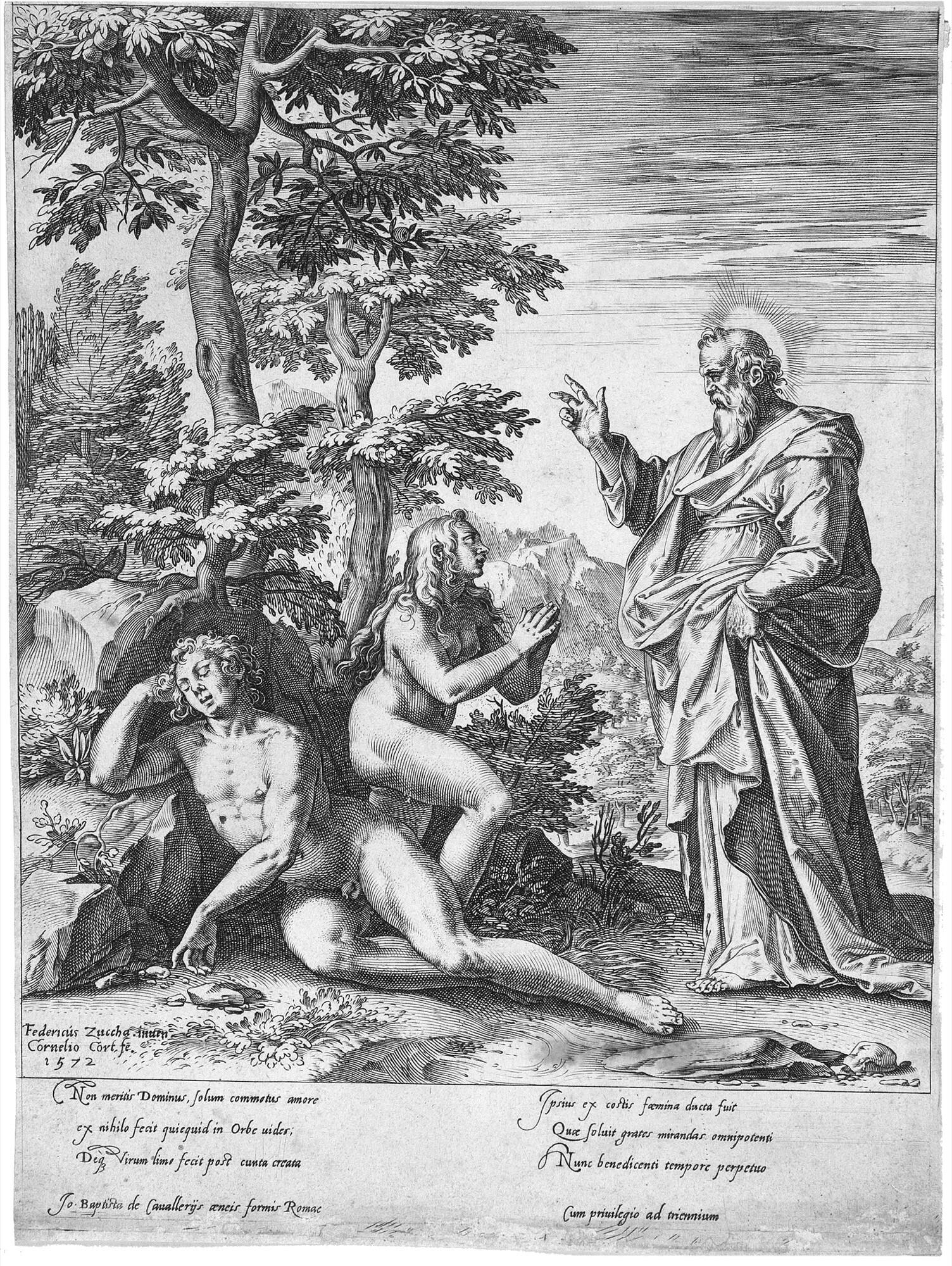 Cornelis Cort - Die Erschaffung der Eva.