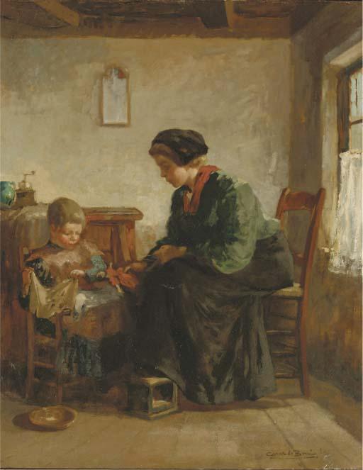 Cornelis de Bruin - Dressing the little doll