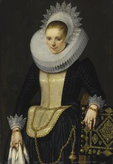 Cornelis De Vos - Portrait Of A Lady In Elegant Dress