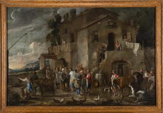 Cornelis De Wael - Sheltering pilgrims (one of the Seven Acts of Mercy), 1640\'s