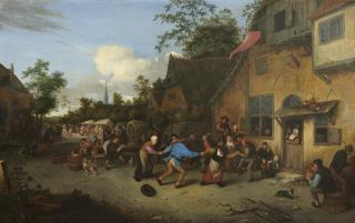 Cornelis Dusart - A Village Fair With Dancing In The Street