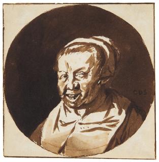 Cornelis Dusart - Head Of A Laughing Peasant Woman