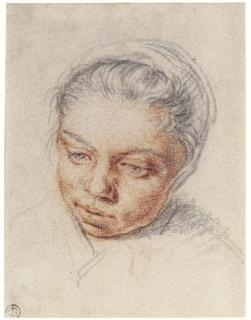 Cornelis Dusart - Head of a young girl wearing a bonnet