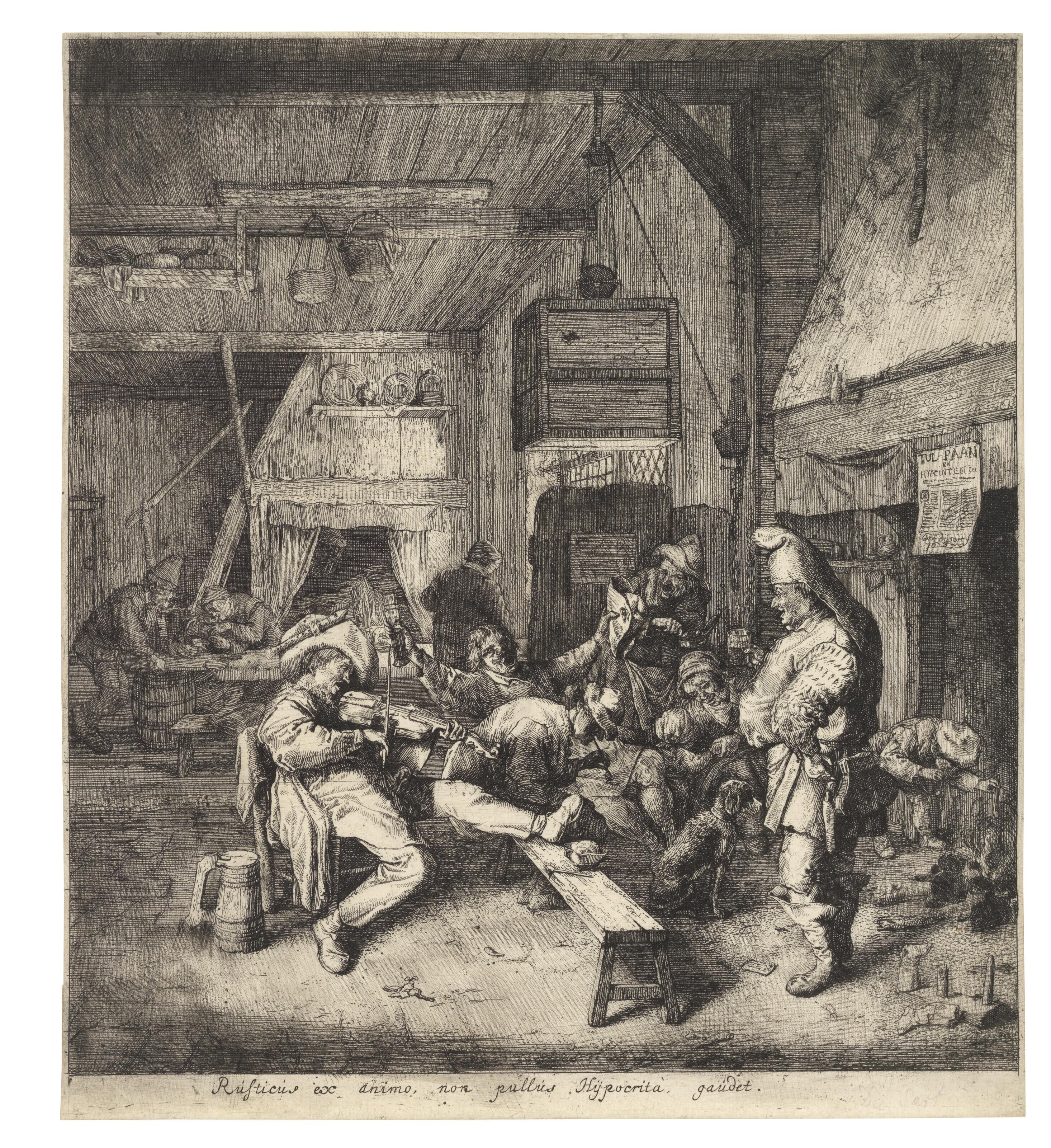 Cornelis Dusart - The Violin-Player seated in the Inn