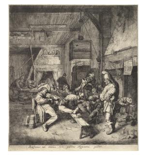 Cornelis Dusart - The Violin-Player seated in the Inn