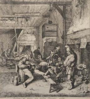 Cornelis Dusart - The violin player seated in the inn