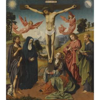 Cornelis Engebrechtsz. - The Crucifixion With The Virgin Mary, Saints Mary Magdalene, John The Baptist, Peter, And An Unidentified Male Saint