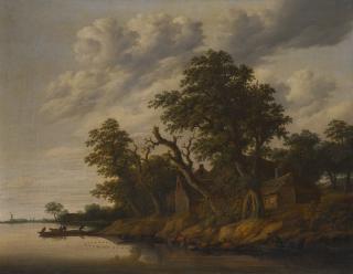 Cornelis Gerritsz. Decker - River Landscape With Fishing Boats And A House On The Bank