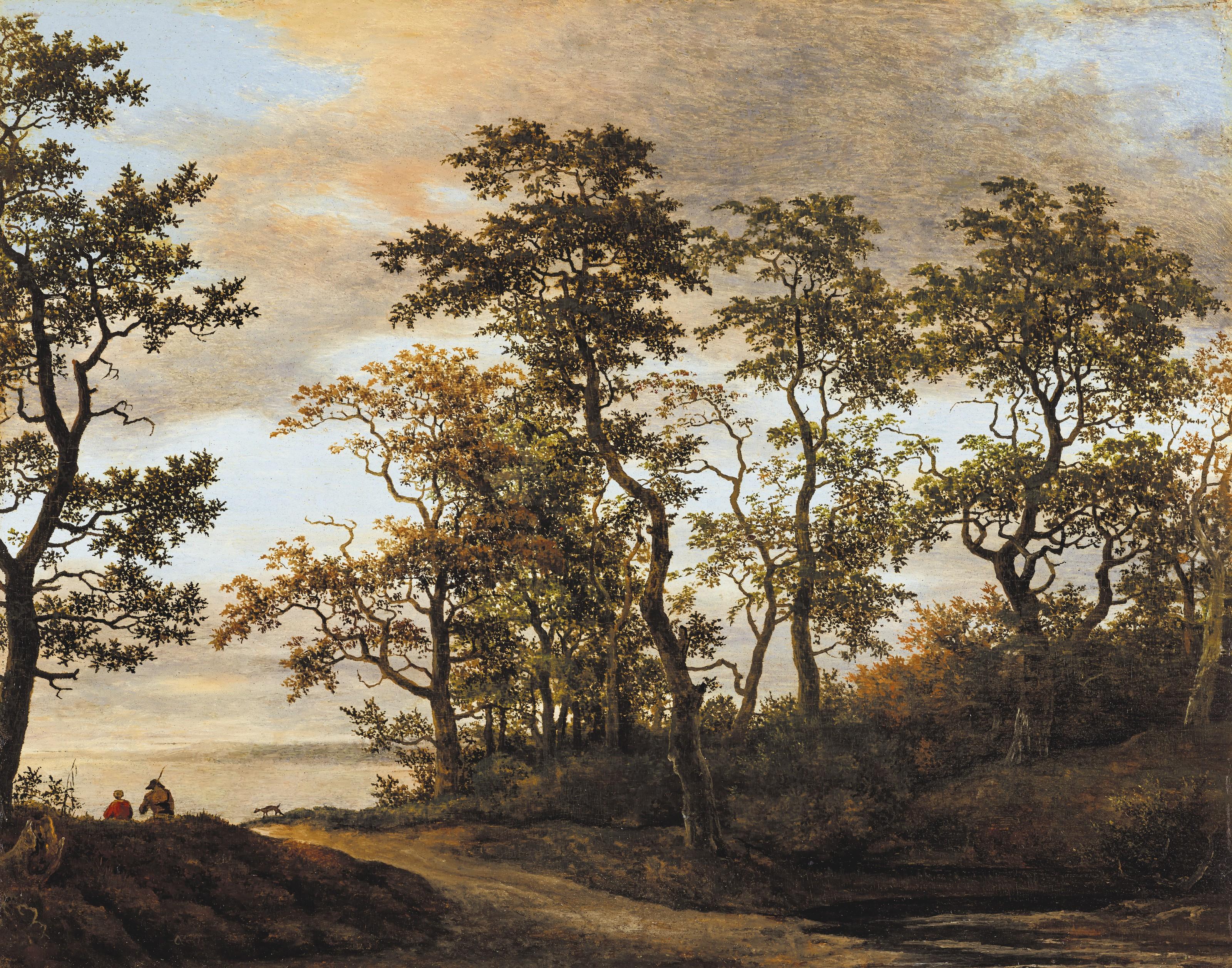 Cornelis Hendriksz. Vroom - A wooded landscape with travelers