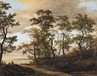 Cornelis Hendriksz. Vroom - A wooded landscape with travelers
