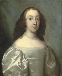 Cornelis Janssens van Ceulen - Portrait of A Lady, Bust-Length, In An Oyster Satin Dress With Pearl  Necklace And Earrings