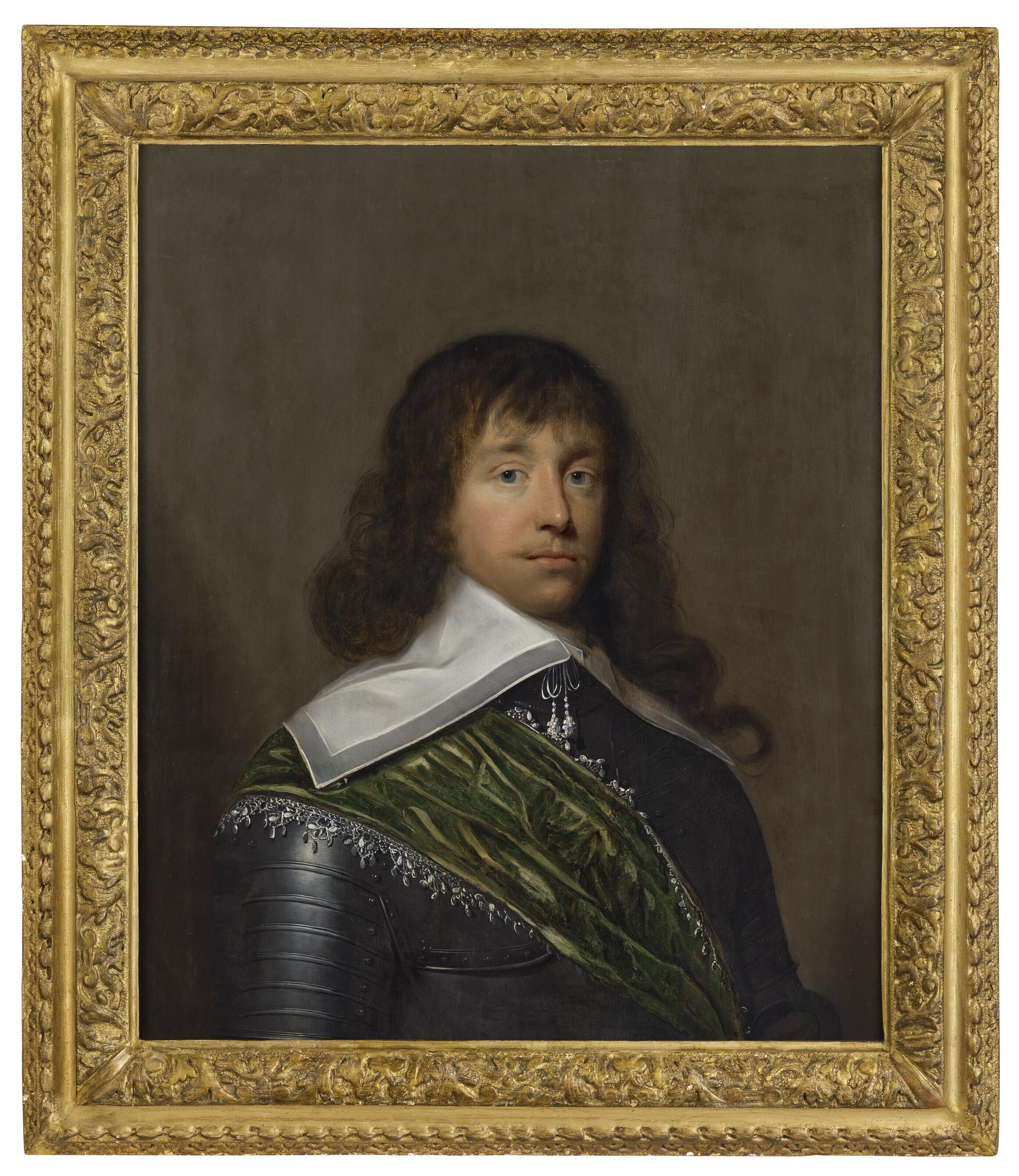 Cornelis Johnson Van Ceulen - Portrait of a gentleman, bust-length, in armour