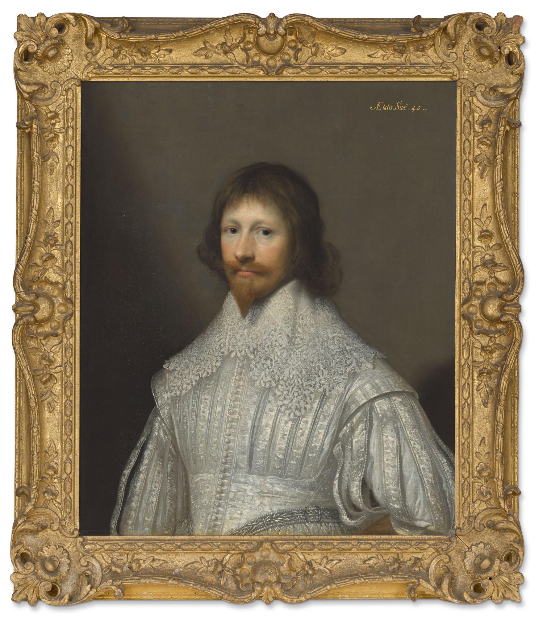 Cornelis Johnson Van Ceulen - Portrait of a gentleman, traditionally identified as John Digby, 1st Earl of Bristol (1580-1653), bust-length, in a silver doublet and lace collar
