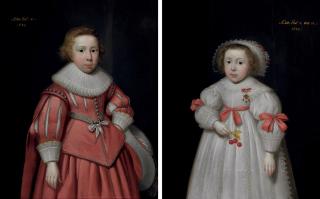 Cornelis Jonson van Ceulen I - Portrait of a young boy; and Portrait of a young girl