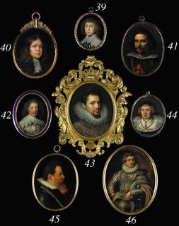 Cornelis Jonson Van Ceulen - A young gentleman, facing left in black doublet slashed to reveal white, deep lawn collar with elaborate lace border and tassels, curling fair hair